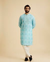 Manyavar Men Light Blue Splendor Kurta Pajama