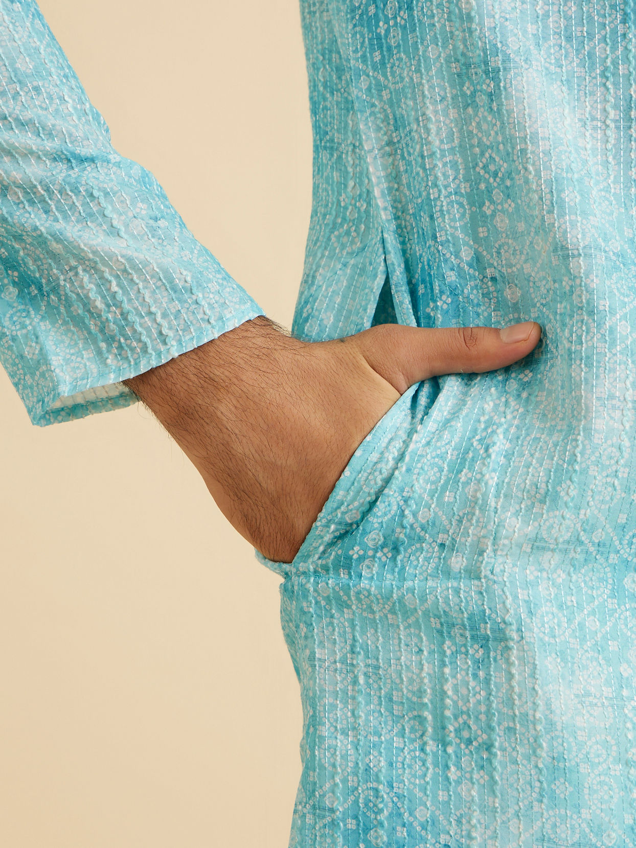 Manyavar Men Light Blue Splendor Kurta Pajama
