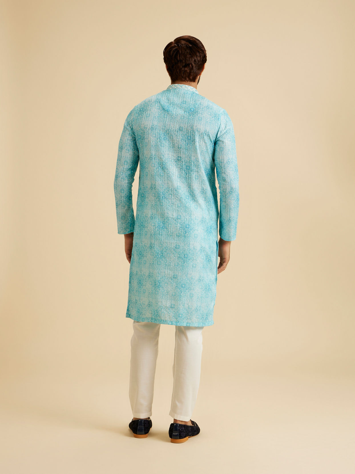 Manyavar Men Light Blue Splendor Kurta Pajama
