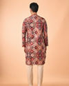 Manyavar Men Orange Fancy Print Kurta Pajama Set