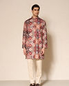 Manyavar Men Vibrant Orange Kurta Pajama