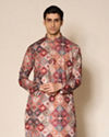 Manyavar Men Vibrant Orange Kurta Pajama
