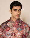 Manyavar Men Vibrant Orange Kurta Pajama