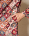 Manyavar Men Vibrant Orange Kurta Pajama