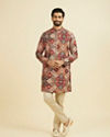 Manyavar Men Vibrant Orange Kurta Pajama