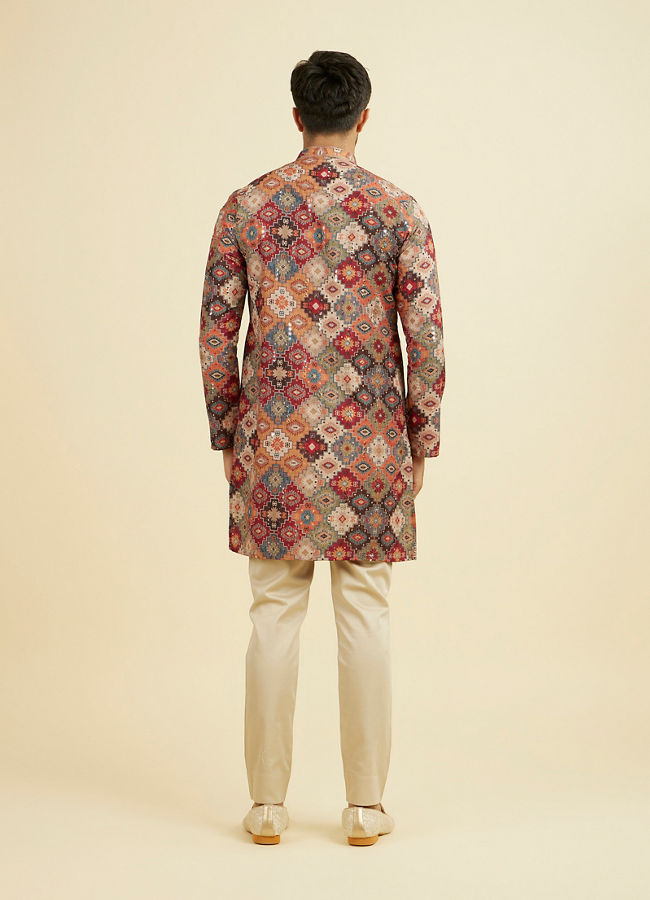 Manyavar Men Vibrant Orange Kurta Pajama