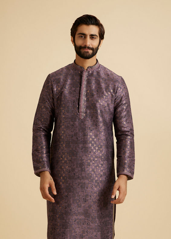 Manyavar Men Purple Majesty Kurta Pajama Set