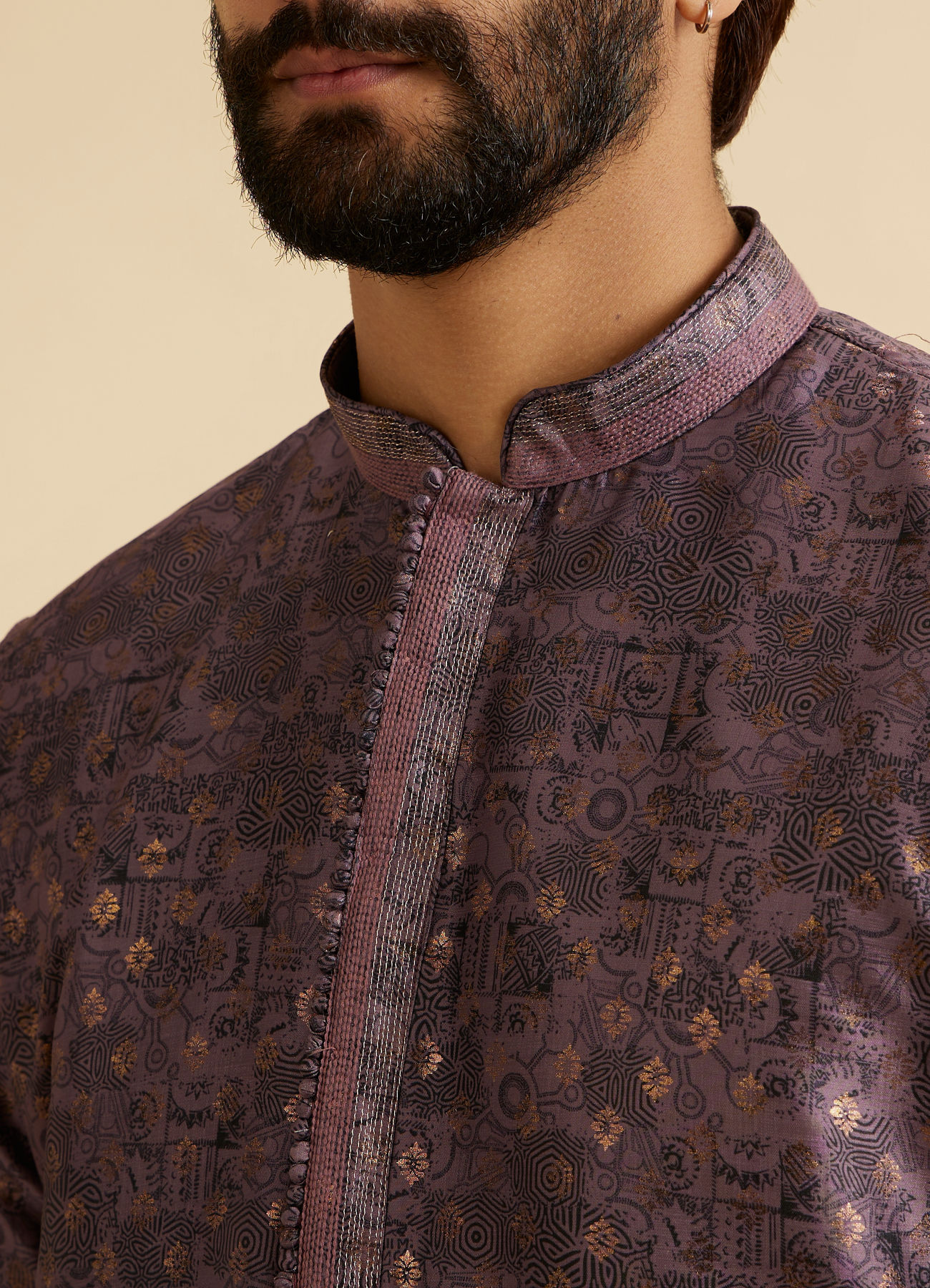 Manyavar Men Purple Majesty Kurta Pajama Set