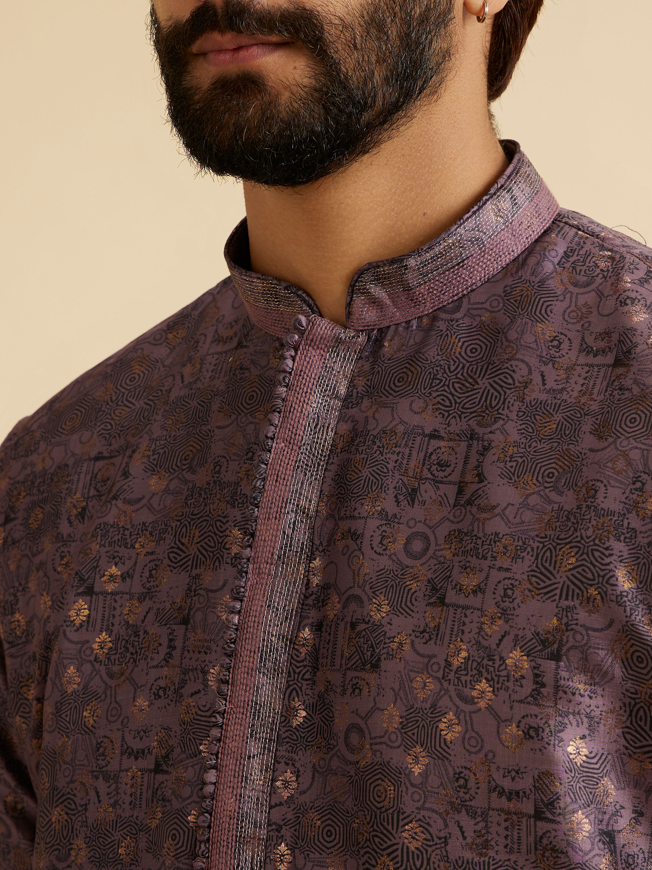 Manyavar Men Purple Majesty Kurta Pajama Set