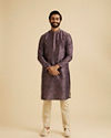 Manyavar Men Purple Majesty Kurta Pajama Set