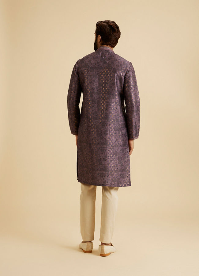 Manyavar Men Purple Majesty Kurta Pajama Set