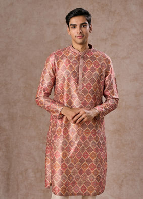 Manyavar Men Beige Classic Kurta Pajama