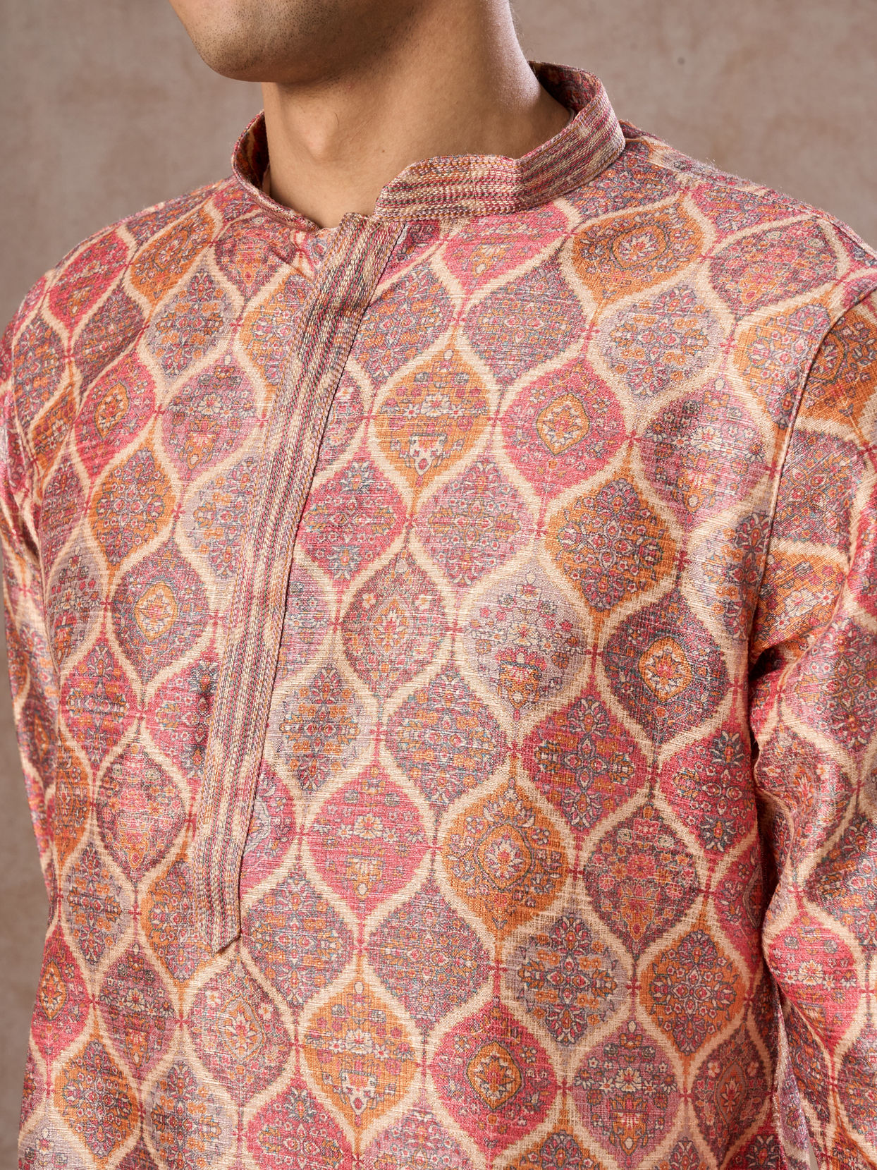 Manyavar Men Beige Classic Kurta Pajama