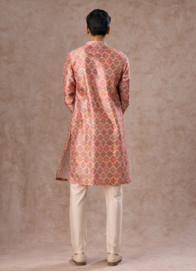 Manyavar Men Beige Classic Kurta Pajama