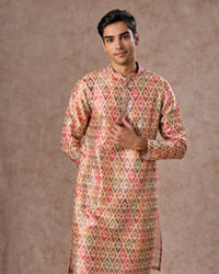 Manyavar Men Elegant Beige Royal Kurta Pajama