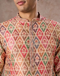 Manyavar Men Elegant Beige Royal Kurta Pajama