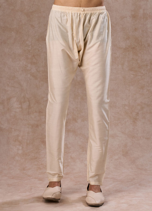 Manyavar Men Elegant Beige Royal Kurta Pajama