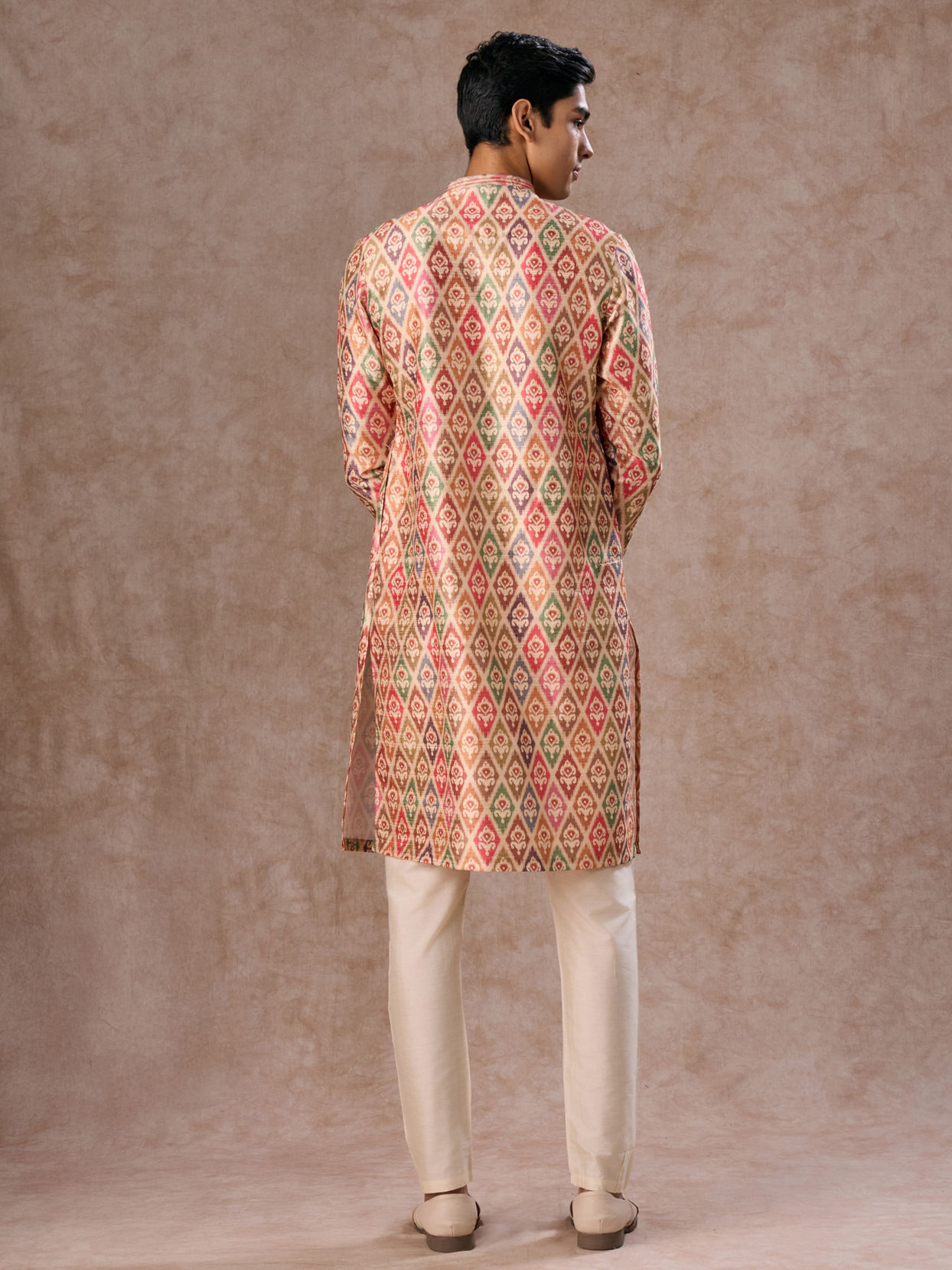 Manyavar Men Elegant Beige Royal Kurta Pajama