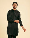 Black Elegance Satin Kurta Pajama