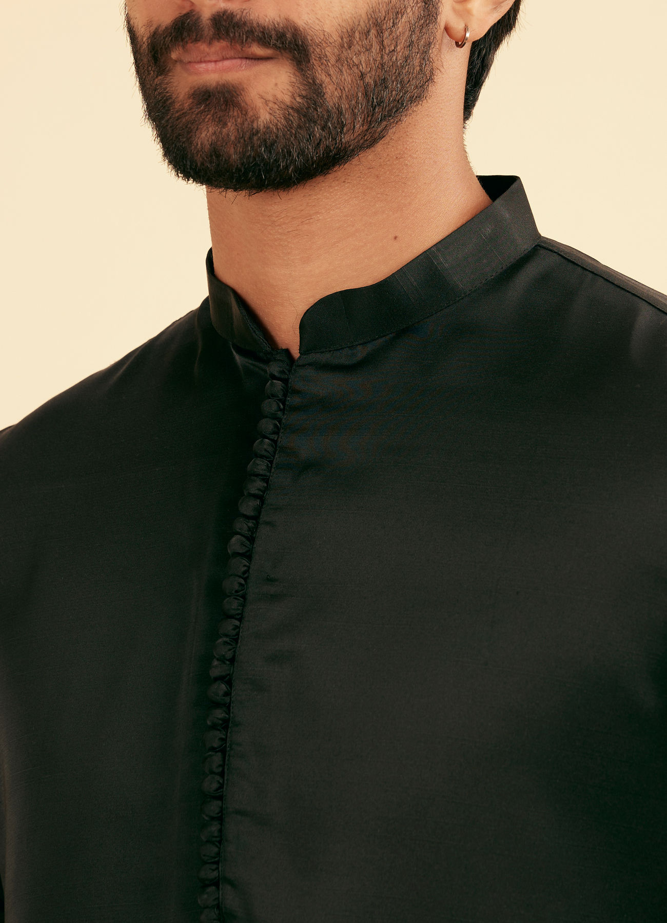 Manyavar Men Black Elegance Satin Kurta Pajama