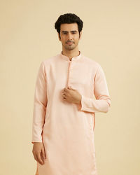 Manyavar Men Glowing Pink Satin Kurta Pajama