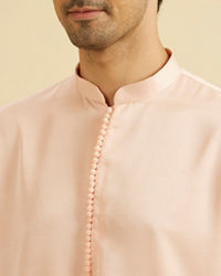 Manyavar Men Glowing Pink Satin Kurta Pajama