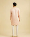 Manyavar Men Glowing Pink Satin Kurta Pajama