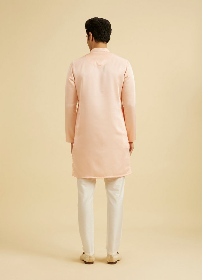 Manyavar Men Glowing Pink Satin Kurta Pajama