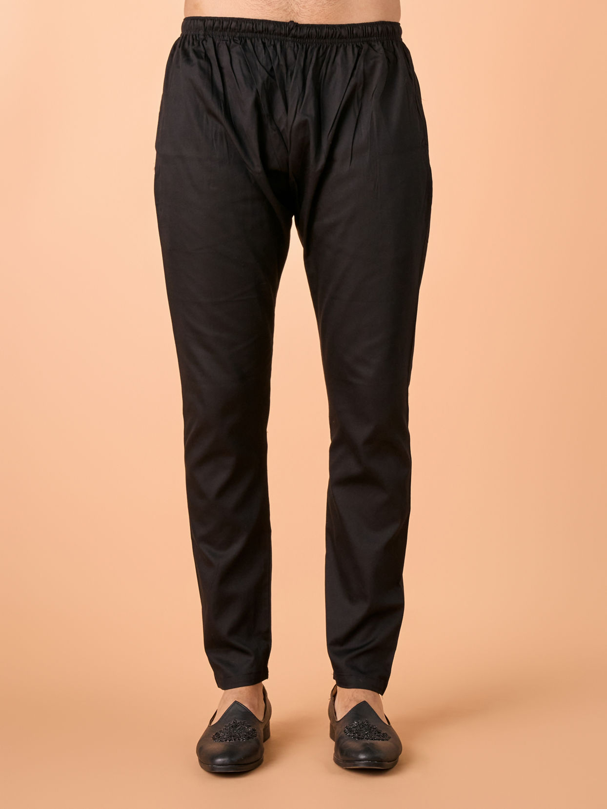 Manyavar Men Enchanting Black Satin Kurta Pajama