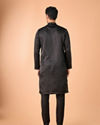 Manyavar Men Enchanting Black Satin Kurta Pajama