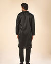 Manyavar Men Elegant Black Satin Kurta Pajama