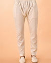 Manyavar Men Cream Satin Elegance Kurta Pajama