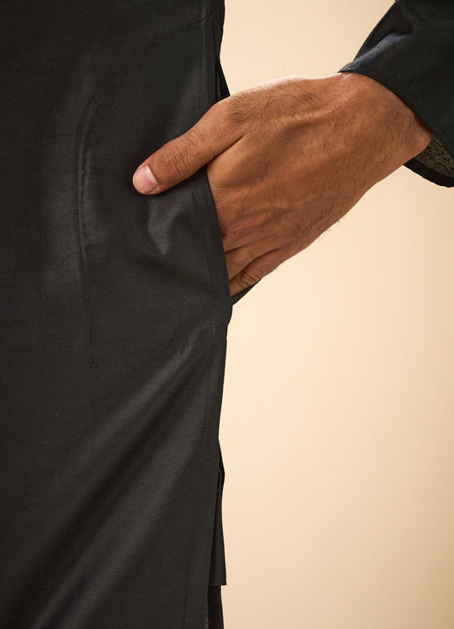 Manyavar Men Black Royal Splendor Kurta Pajama