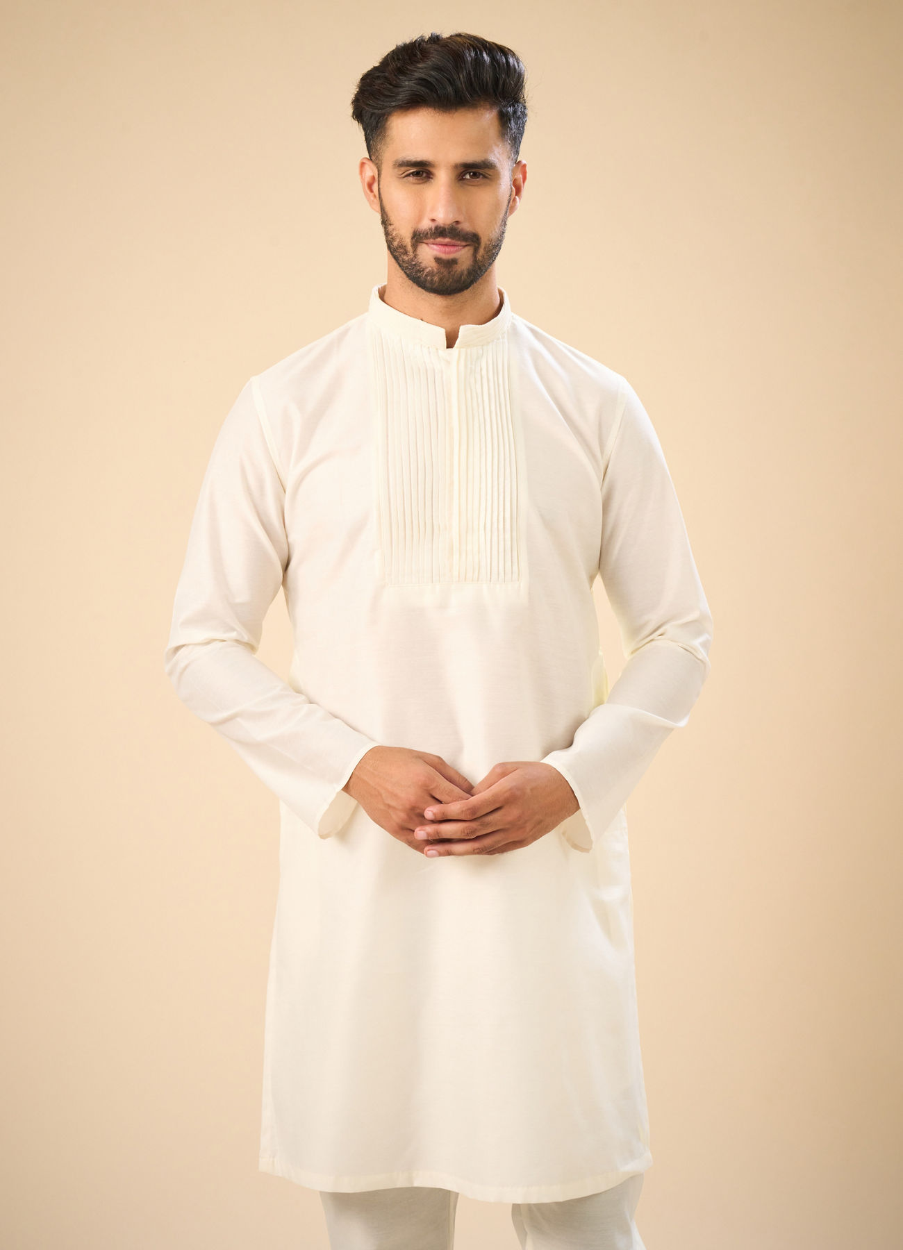 Manyavar Men Radiant Warm White Kurta Pajama
