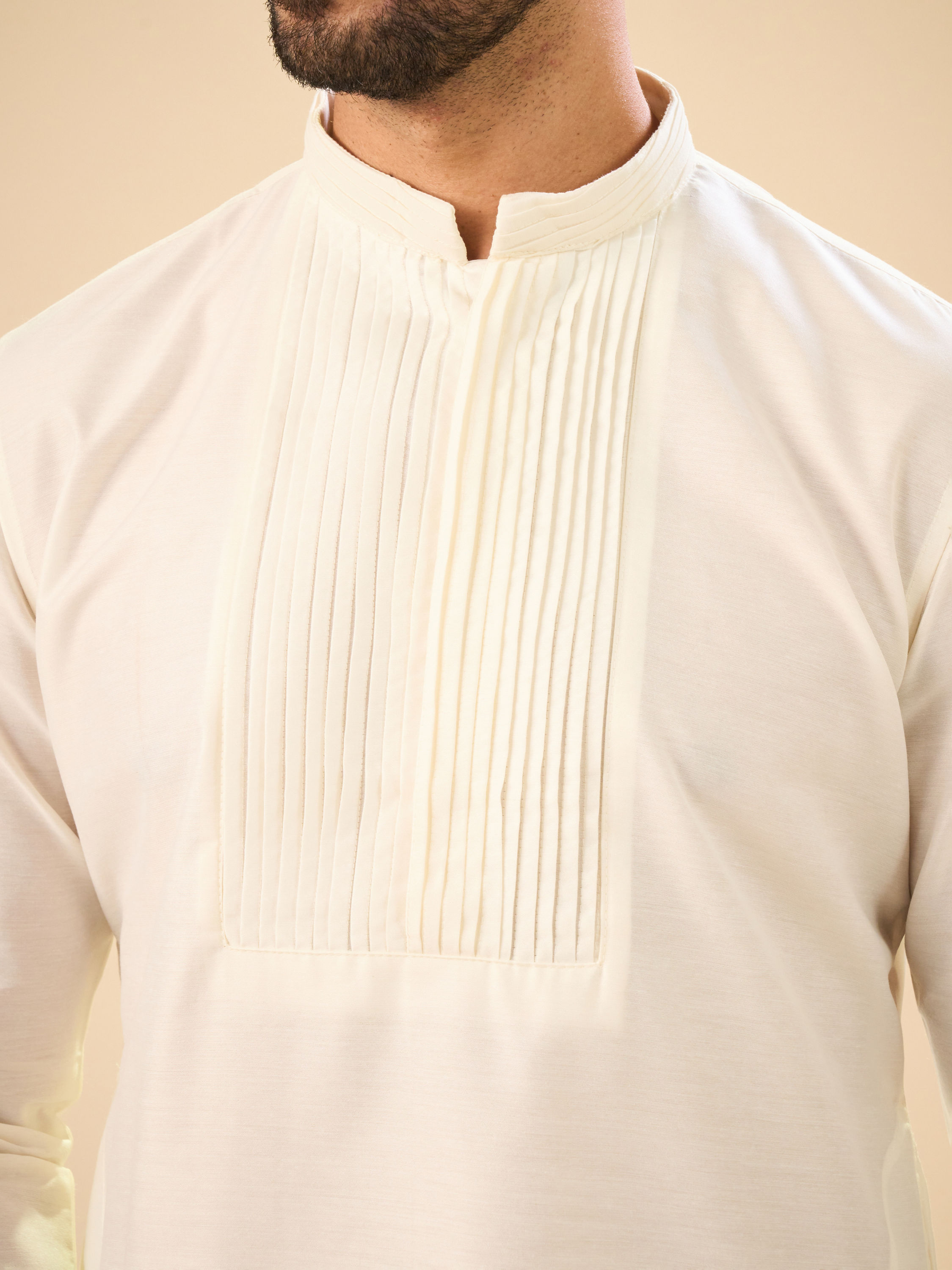 Manyavar Men Radiant Warm White Kurta Pajama