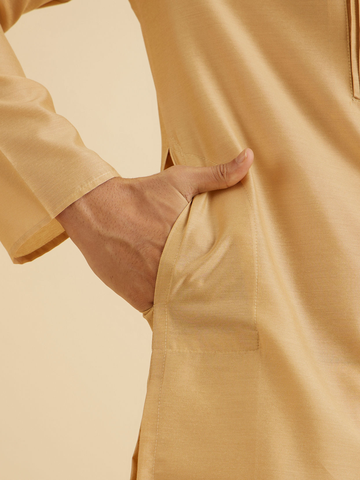 Manyavar Men Fawn Elegance Kurta Pajama
