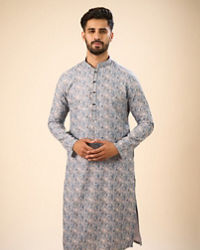 Manyavar Men Glittering Grey Kurta Pajama