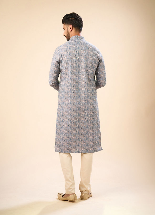 Manyavar Men Glittering Grey Kurta Pajama