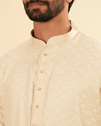 Manyavar Men Beige Elegance Kurta Pajama