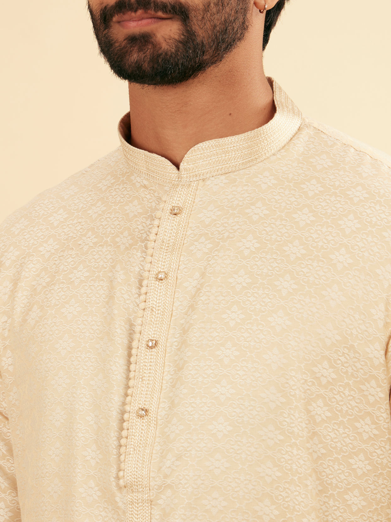 Manyavar Men Beige Elegance Kurta Pajama