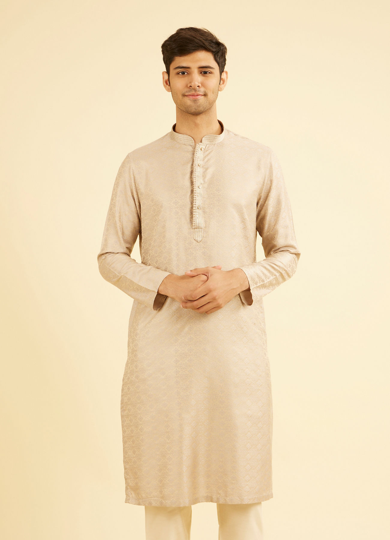 Manyavar Men Beige Extravagance Kurta Pajama