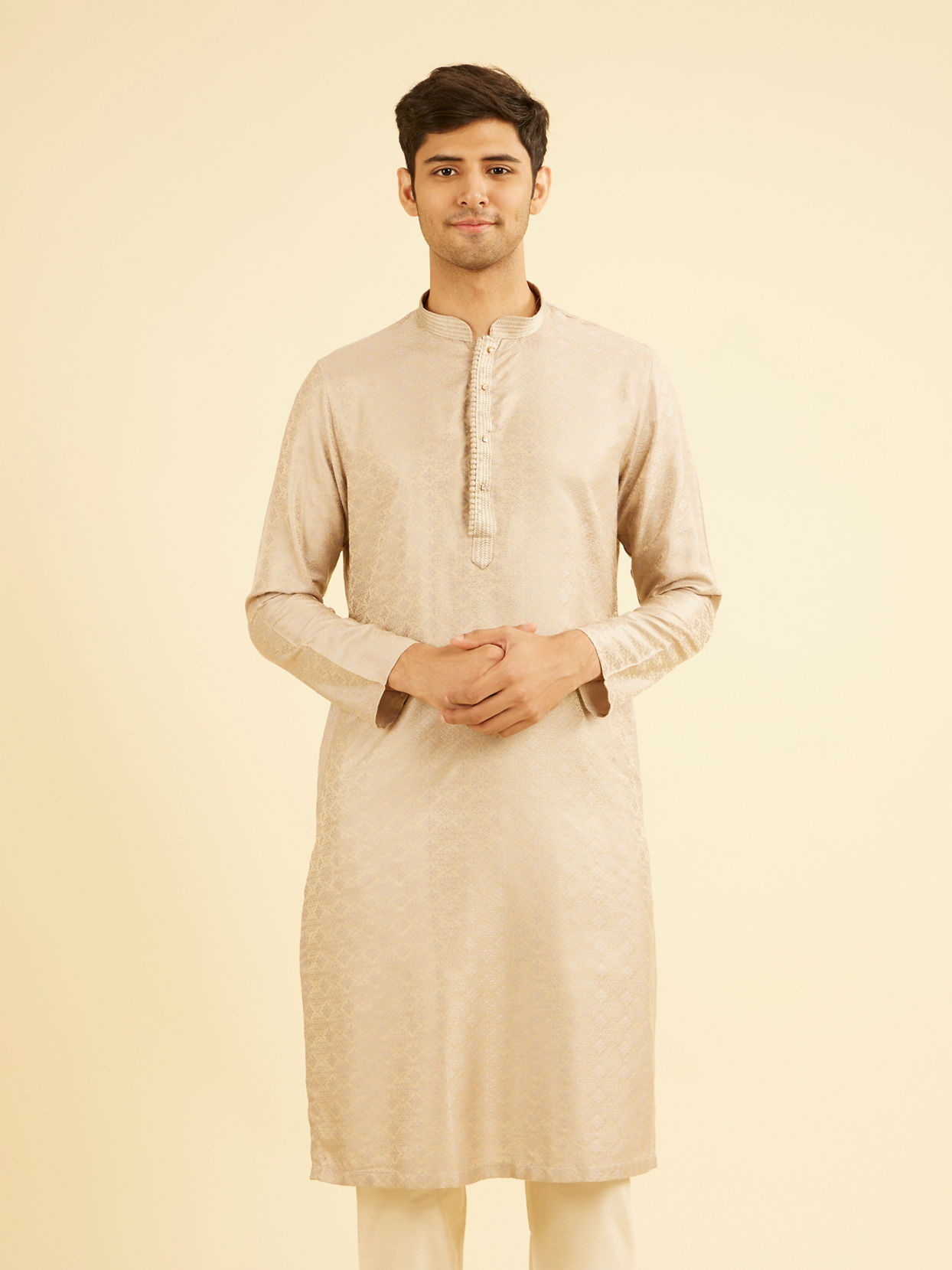 Manyavar Men Beige Extravagance Kurta Pajama