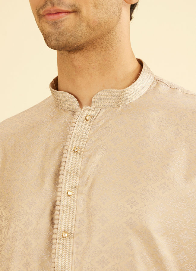 Manyavar Men Beige Extravagance Kurta Pajama