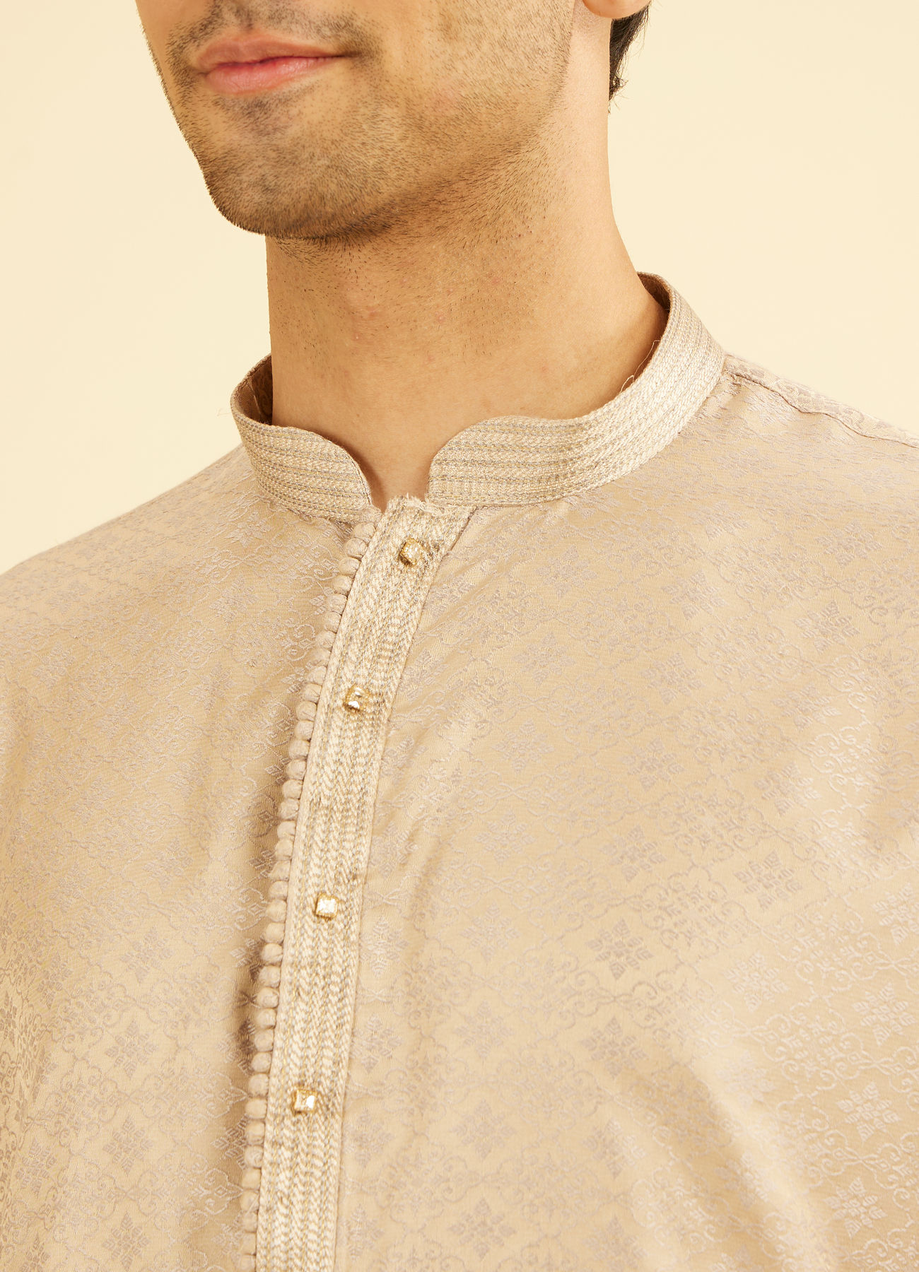 Manyavar Men Beige Extravagance Kurta Pajama
