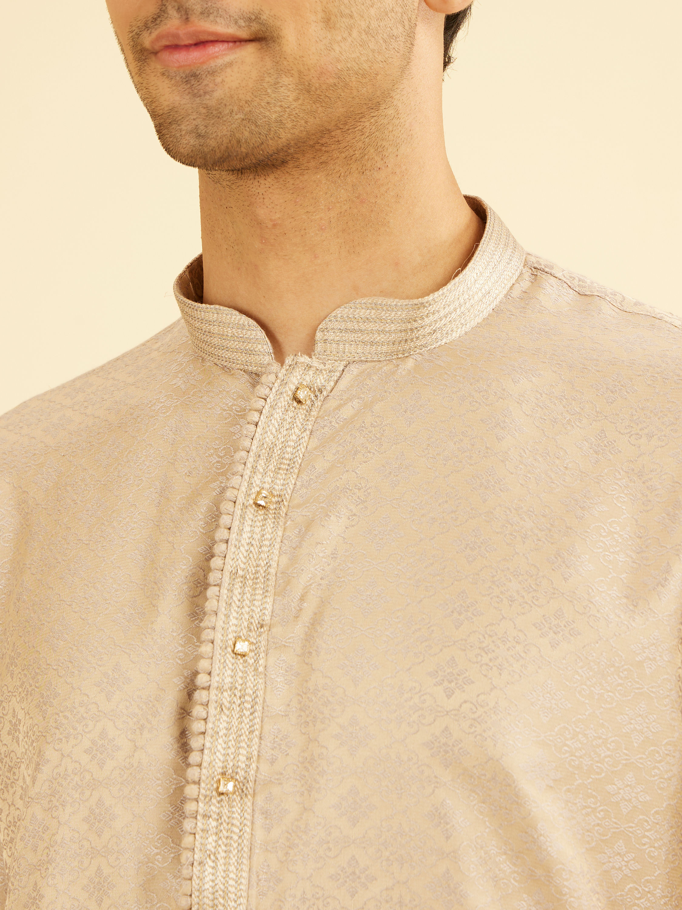 Manyavar Men Beige Extravagance Kurta Pajama