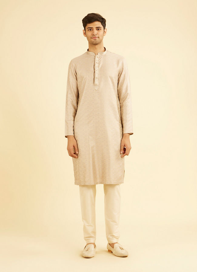 Manyavar Men Beige Extravagance Kurta Pajama