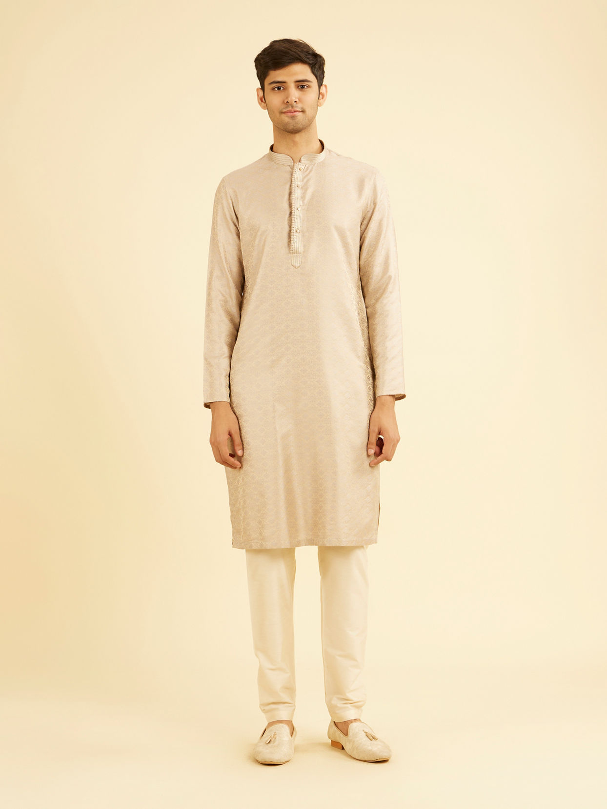 Manyavar Men Beige Extravagance Kurta Pajama