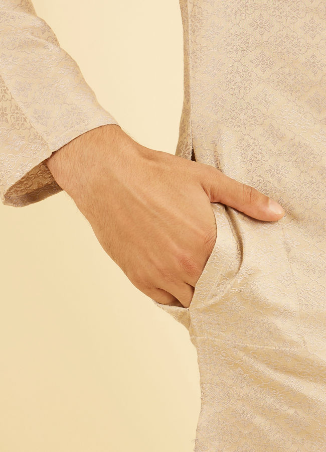 Manyavar Men Beige Extravagance Kurta Pajama