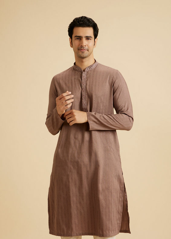 Manyavar Men Elegant Brown Kurta Pajama