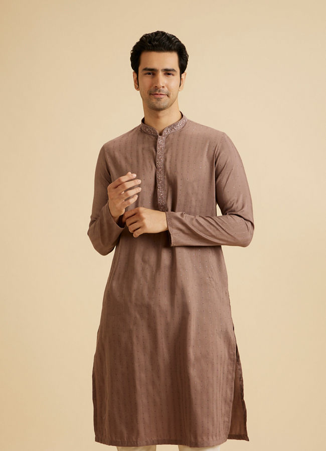 Manyavar Men Elegant Brown Kurta Pajama